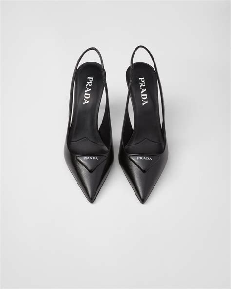 prada patent suffiano pump|Prada Saffiano patent leather slingback pumps.